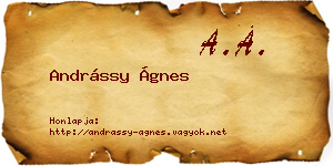 Andrássy Ágnes névjegykártya